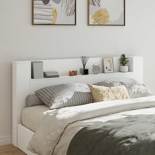 Headboard White 200 x 16,5 x 103,5 cm Engineered Wood