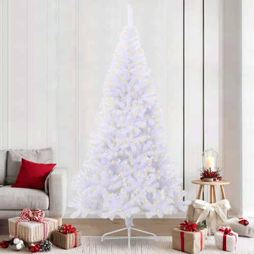 Artificial Christmas Tree with Stand White 240 cm PVC and Steel