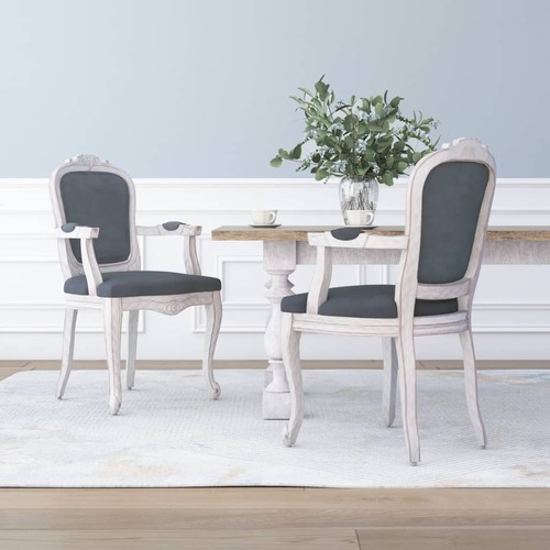 Dining Chairs 2 pcs Dark Grey 62x59.5x100.5 cm Velvet