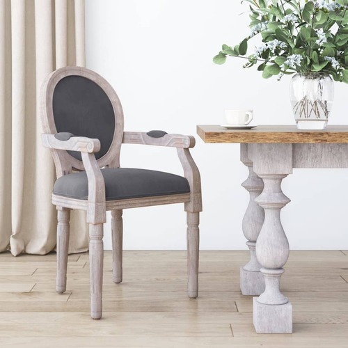 Dining Chair Dark Grey 54x56x96.5 cm Velvet