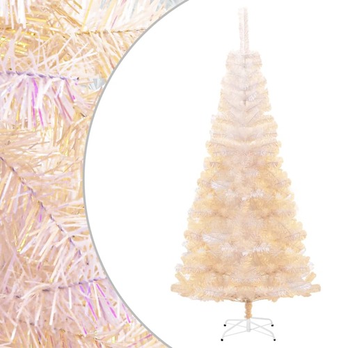 Artificial Christmas Tree with Iridescent Tips White 210 cm PVC