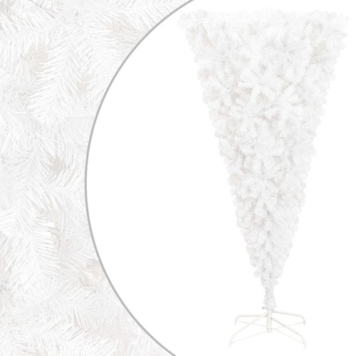 Upside-down Artificial Christmas Tree with Stand White 210 cm