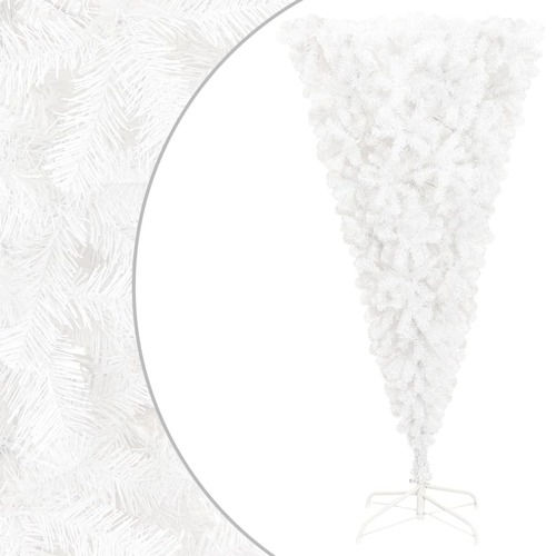 Upside-down Artificial Christmas Tree with Stand White 240 cm