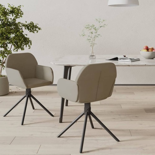 Swivel Dining Chairs 2 pcs Light Grey Velvet