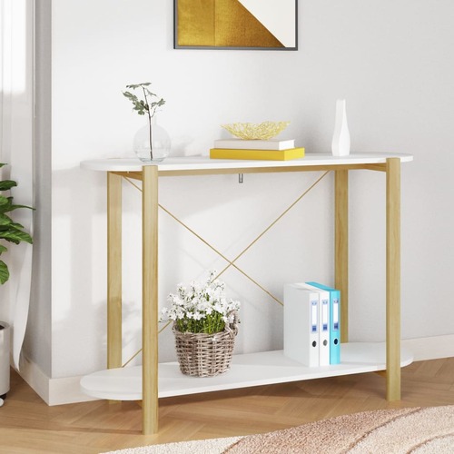 Console Table White 110x38x75 cm Engineered Wood