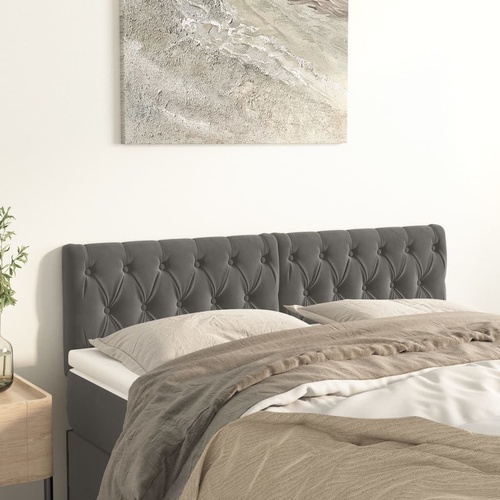 Headboards 2 pcs Dark Grey 80 cm Velvet