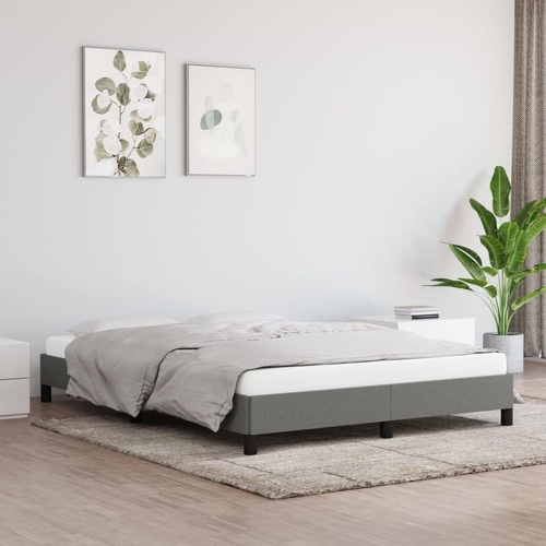 Bed Frame without Mattress Dark Grey 137x187 cm Double Fabric
