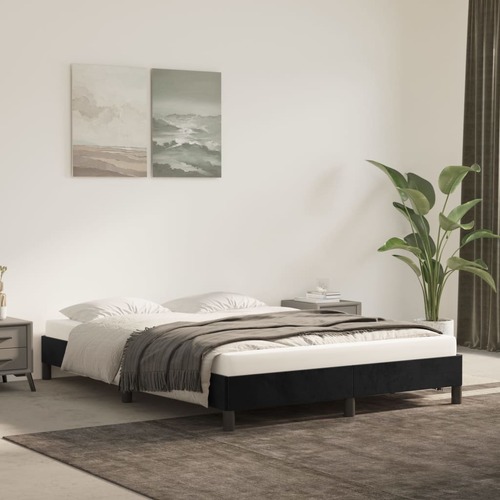 Bed Frame Black 137x187 cm Double Velvet