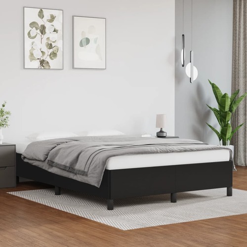 Bed Frame Black 137x187 cm Double Size Faux Leather