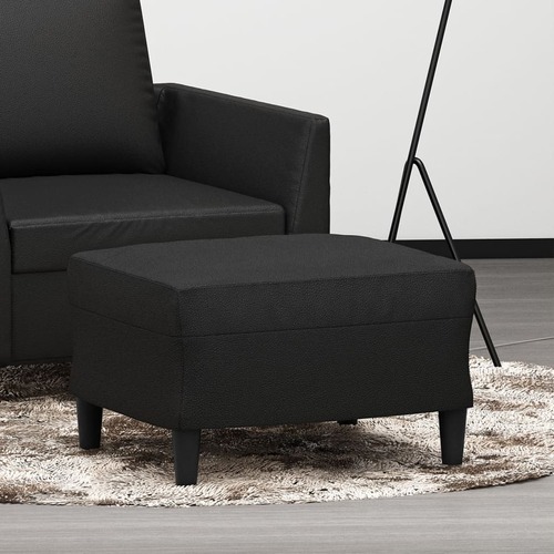 Footstool Black 60x50x41 cm Faux Leather