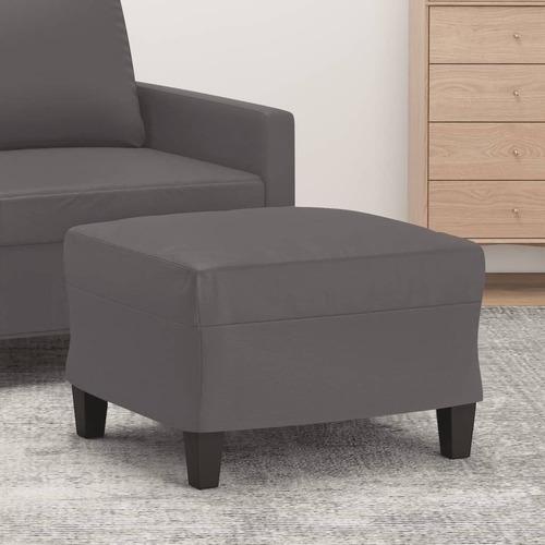 Footstool Grey 60x50x41 cm Faux Leather
