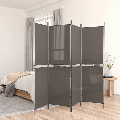 4-Panel Room Divider Anthracite 200x220 cm Fabric