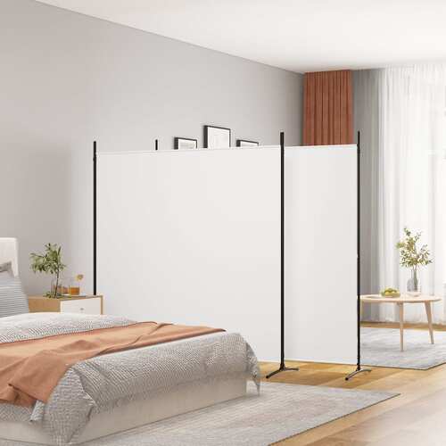 3-Panel Room Divider White 525x180 cm Fabric