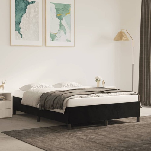 Bed Frame Black 107x203 cm King Single Size Velvet