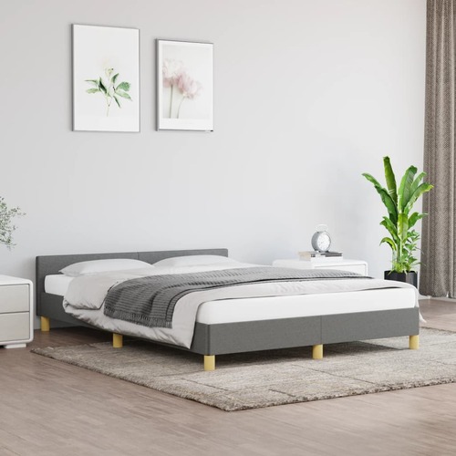 Bed Frame without Mattress Dark Grey King Single Size Fabric