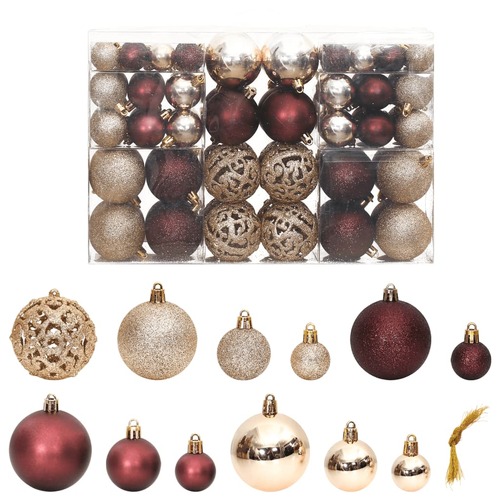 Christmas Baubles 100 pcs Champagne and Brown 3 / 4 / 6 cm