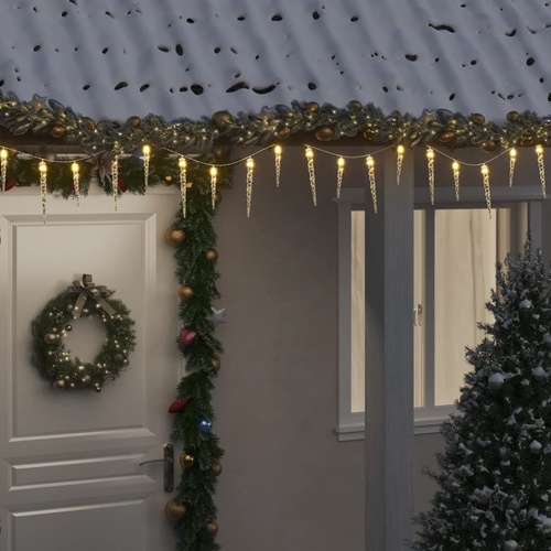 Christmas Icicle Light 100 LEDs Warm White 10 m Acrylic PVC