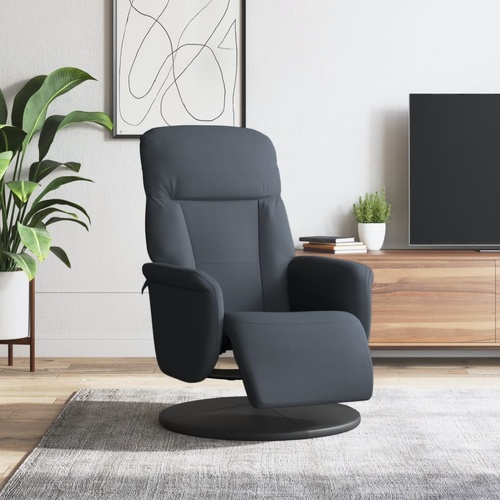 Recliner Chair with Footrest Dark Grey Velvet