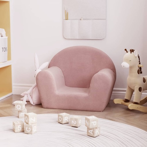 Kids' Sofa Pink Soft Plush