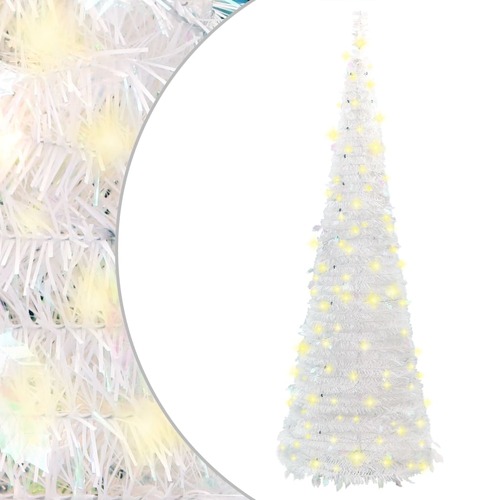 Artificial Christmas Tree Pop-up 100 LEDs White 150 cm