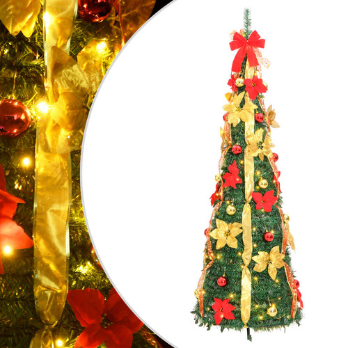 Artificial Christmas Tree Pop-up 100 LEDs Green 150 cm