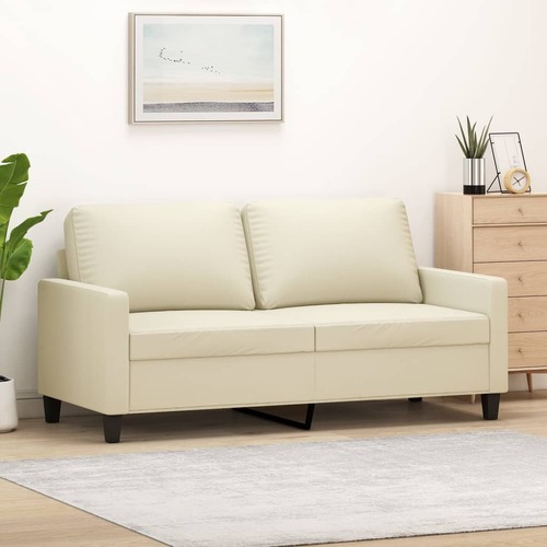 2-Seater Sofa Cream 140 cm Faux Leather