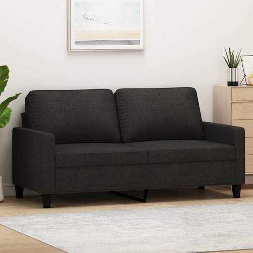 2-Seater Sofa Black 140 cm Fabric