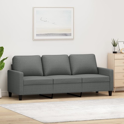 3-Seater Sofa Dark Grey 180 cm Fabric