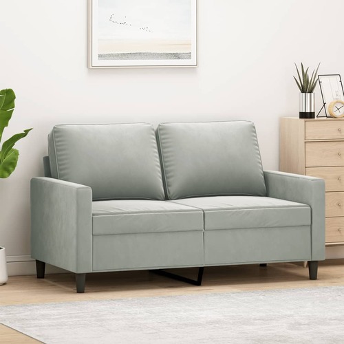 2-Seater Sofa Light Grey 120 cm Velvet