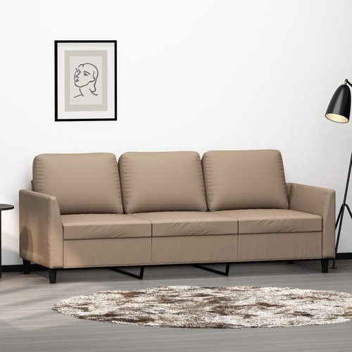 3-Seater Sofa Cappuccino 180 cm Faux Leather