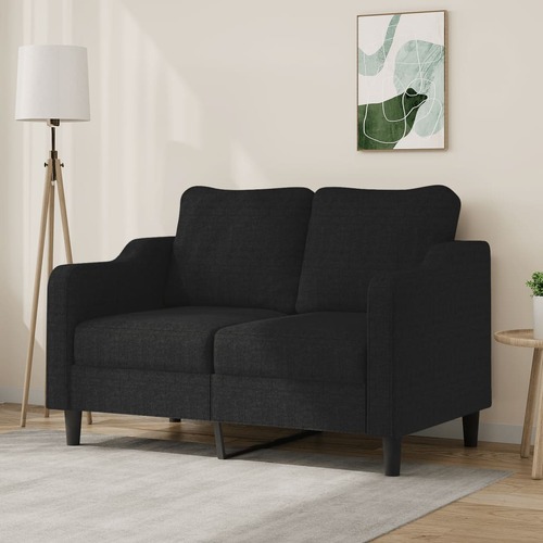 2-Seater Sofa Black 120 cm Fabric