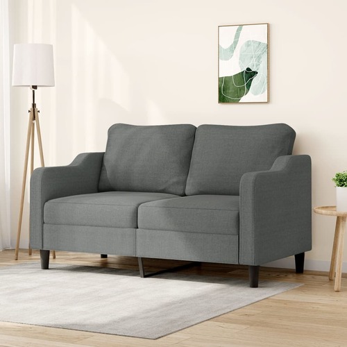 2-Seater Sofa Dark Grey 140 cm Fabric