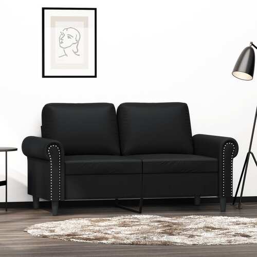 2-Seater Sofa Black 120 cm Faux Leather
