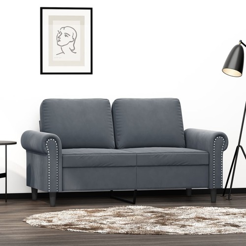 2-Seater Sofa Dark Grey 120 cm Velvet