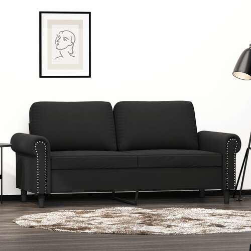 2-Seater Sofa Black 140 cm Velvet
