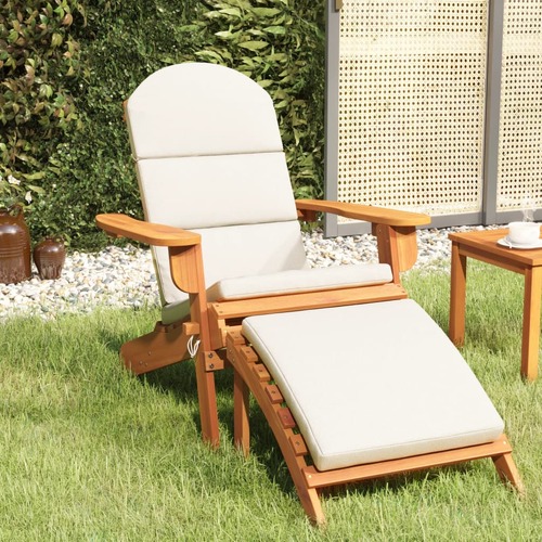 Adirondack Garden Chair with Footrest Solid Wood Acacia