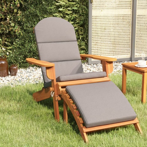 Adirondack Garden Chair with Footrest Solid Wood Acacia