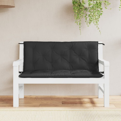 Garden Bench Cushions 2pcs Black 120x50x7cm Oxford Fabric