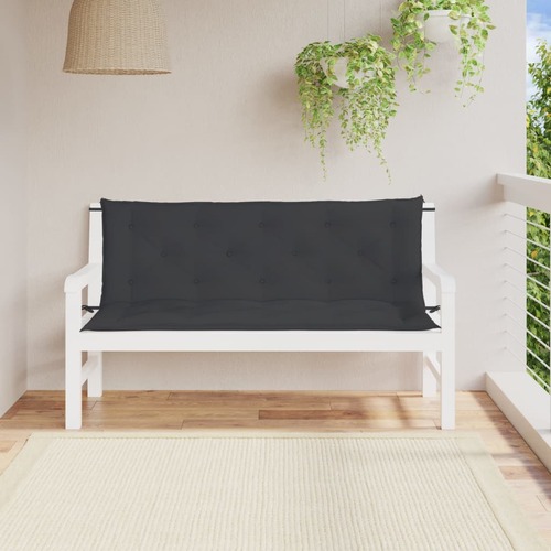 Garden Bench Cushions 2pcs Black 150x50x7cm Oxford Fabric