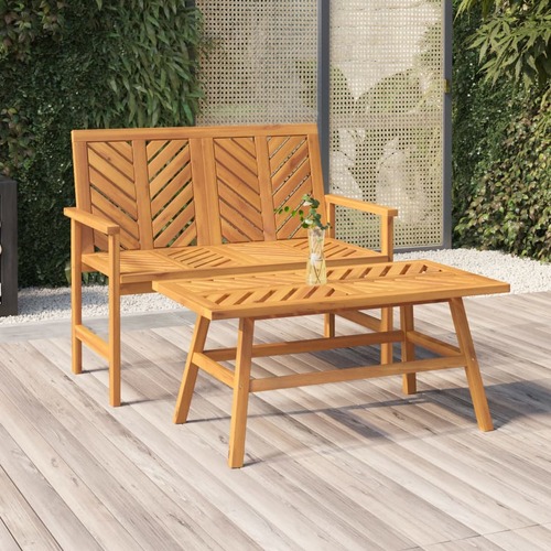 2 Piece Garden Lounge Set Solid Wood Acacia
