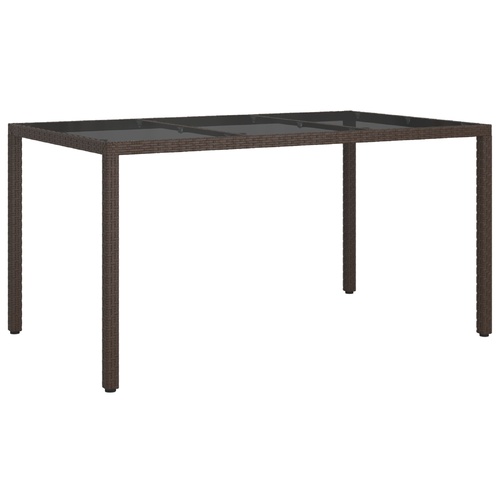 Garden Dining Table Brown 150 x 90 x 75 cm Poly Rattan