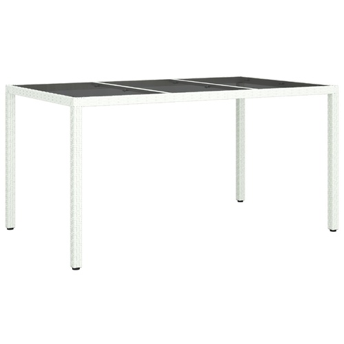 Garden Dining Table White 150 x 90 x 75 cm Poly Rattan