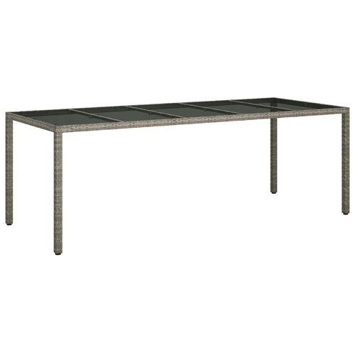 Garden Dining Table Grey 250 x 100 x 75 cm Poly Rattan