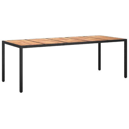 Garden Dining Table Black 250x100x75 cm Poly Rattan