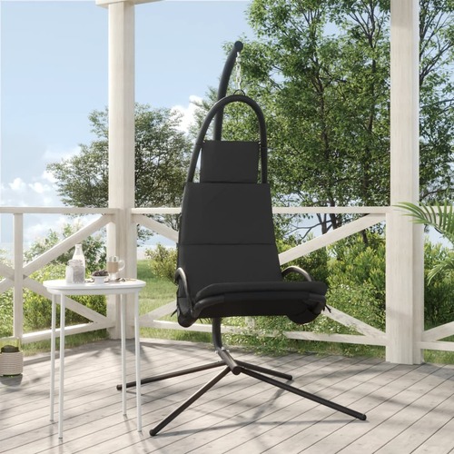 Garden Swing Chair with Cushion Dark Grey Oxford Fabric&Steel