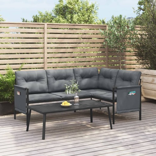 2 Piece Garden Lounge Set  Anthracite Steel