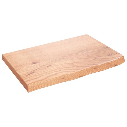 Wall Shelf Light Brown 60x40x(2-4) cm Treated Solid Wood Oak