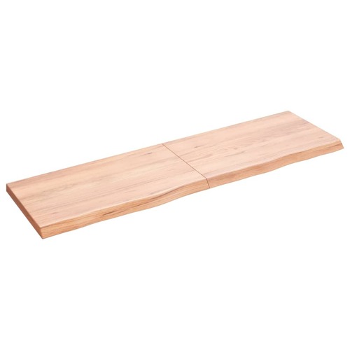 Wall Shelf Light Brown 140x40x(2-4) cm Treated Solid Wood Oak