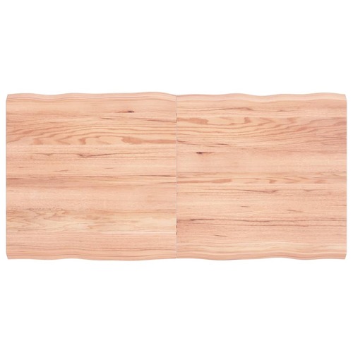 Table Top Light Brown 120x60x(2-4)cm Treated Solid Wood Live Edge