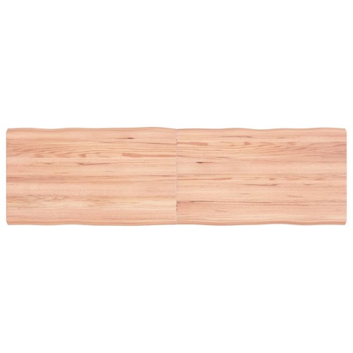 Table Top Light Brown 140x40x(2-4)cm Treated Solid Wood Live Edge
